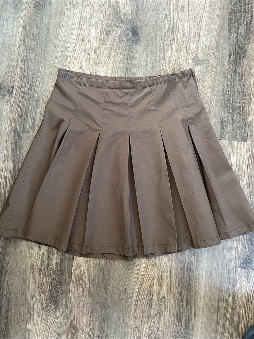 Patagonia Mushroom Brown Suna Box Pleat A-Line Poplin Utility Skirt Size 4